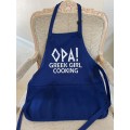 OPA! Greek Girl Cooking Apron - 24" Long Medium Length